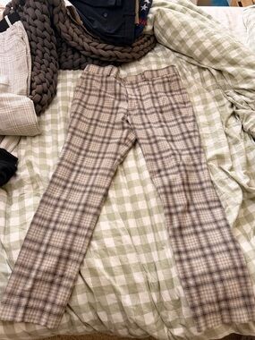 Express Plaid Extra Slim dress pants cropped 30x26